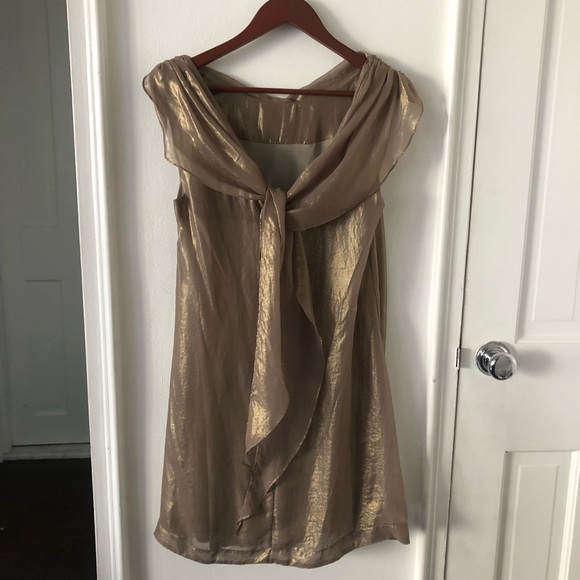 Designers Remix Collection Gold Metallic Dress - Picture 4 of 6